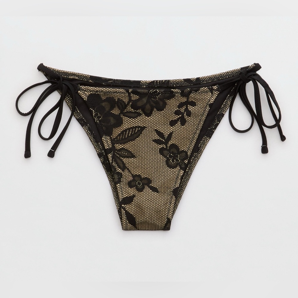 Aerie Lace Overlay Tie-Side Bikini Bottoms – Size S & M – NWT
